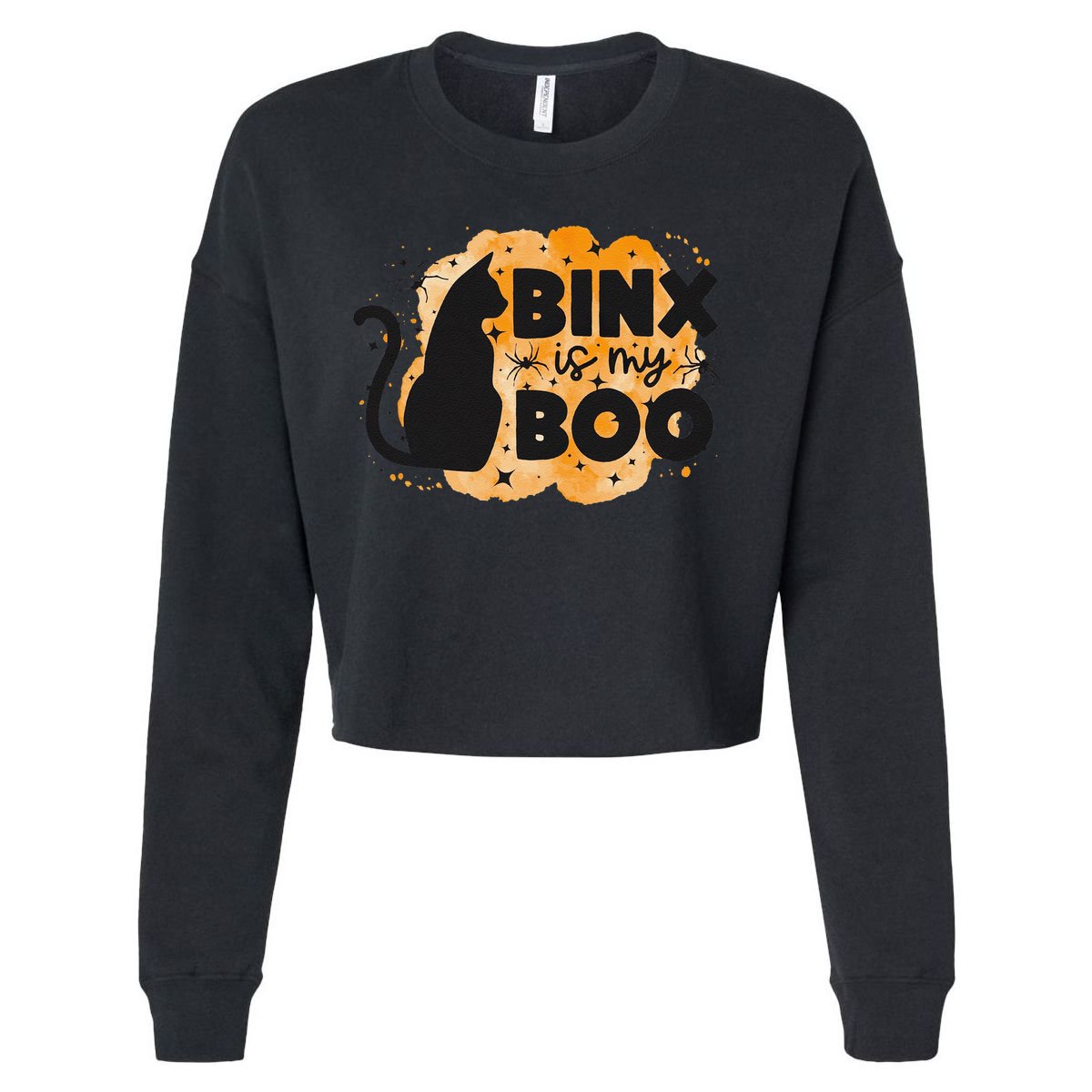 Binx Is My Boo Halloween Cat Scary Holiday Horror Night Cropped Pullover Crew