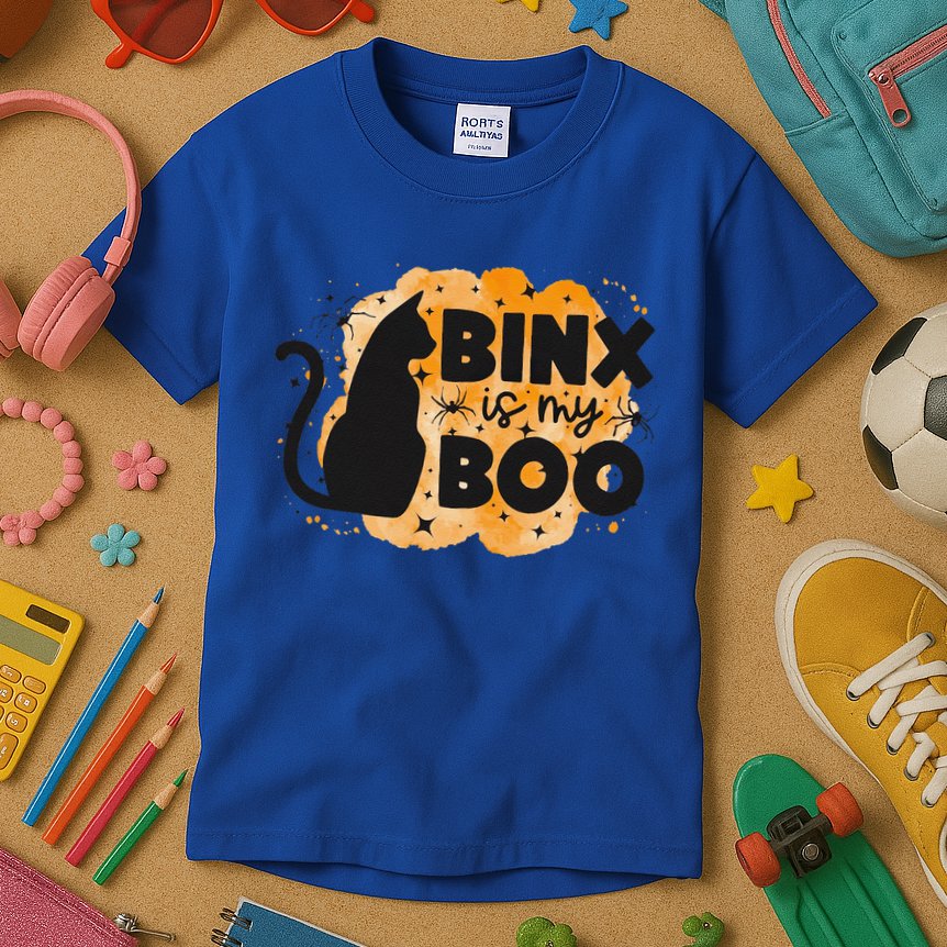 Binx Is My Boo Halloween Cat Scary Holiday Horror Night Kids T-Shirt