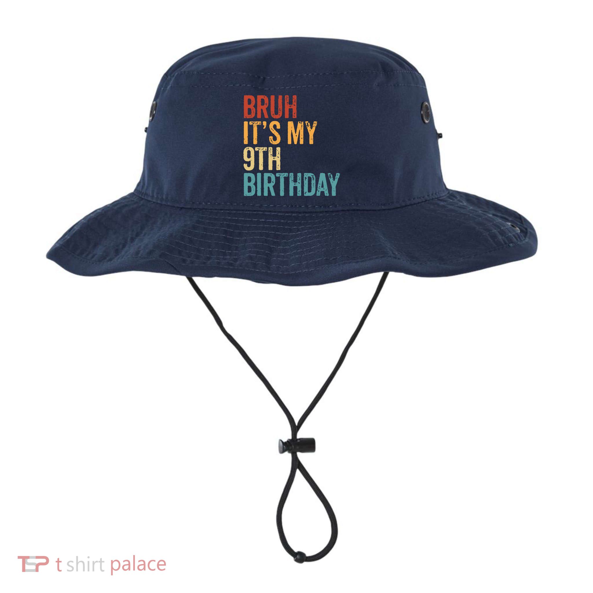 Bruh Its My 9th Birthday Cool 9 Year Old Vintage Bday Bucket Hat