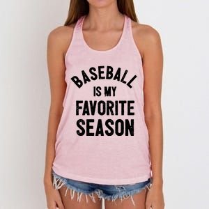 Baseball Is My Favorite Season Meaningful Gift Women's Knotted Racerback Tank