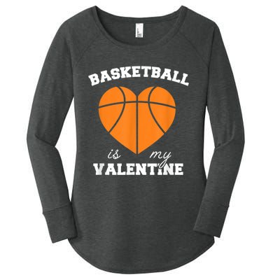 Basketball Is My Valentine Women's Perfect Tri Tunic Long Sleeve Shirt