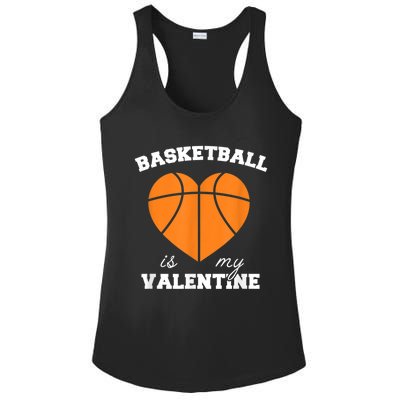 Basketball Is My Valentine Ladies PosiCharge Competitor Racerback Tank