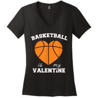 Basketball Is My Valentine Women's V-Neck T-Shirt