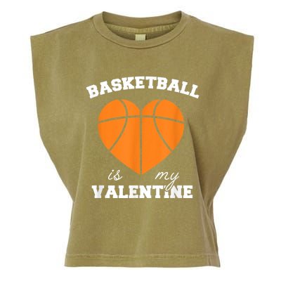 Basketball Is My Valentine Garment-Dyed Women's Muscle Tee