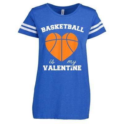 Basketball Is My Valentine Enza Ladies Jersey Football T-Shirt