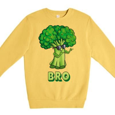 Broccoli Is My Bro Fitness Veggie Power Vegan Bro Gift Premium Crewneck Sweatshirt