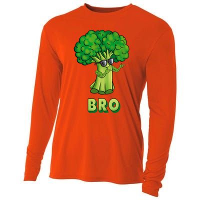 Broccoli Is My Bro Fitness Veggie Power Vegan Bro Gift Cooling Performance Long Sleeve Crew