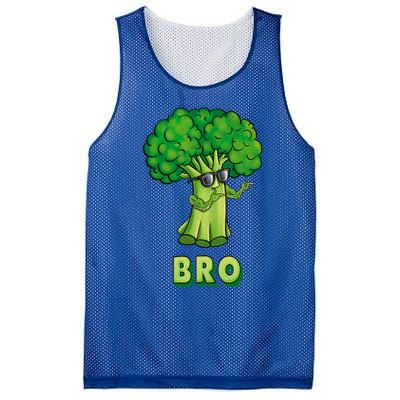 Broccoli Is My Bro Fitness Veggie Power Vegan Bro Gift Mesh Reversible Basketball Jersey Tank