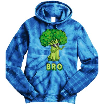 Broccoli Is My Bro Fitness Veggie Power Vegan Bro Gift Tie Dye Hoodie