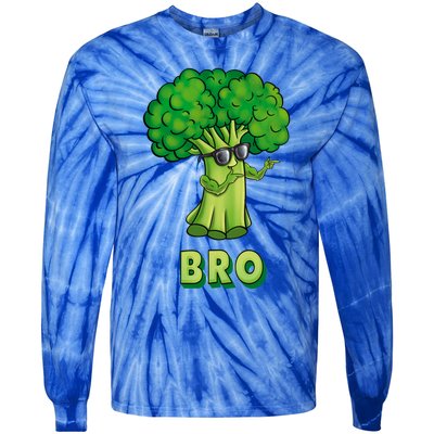 Broccoli Is My Bro Fitness Veggie Power Vegan Bro Gift Tie-Dye Long Sleeve Shirt