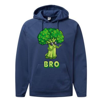 Broccoli Is My Bro Fitness Veggie Power Vegan Bro Gift Performance Fleece Hoodie