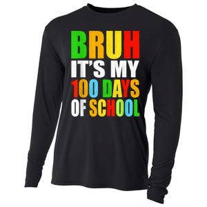 Bruh Its My 100 Days Of School Its 100th Day Of School Boy Cooling Performance Long Sleeve Crew