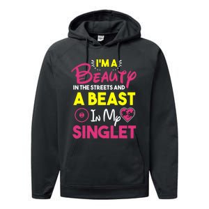 Beast In My Singlet Funny Wrestling Performance Fleece Hoodie