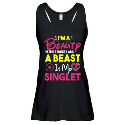 Beast In My Singlet Funny Wrestling Ladies Essential Flowy Tank