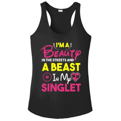 Beast In My Singlet Funny Wrestling Ladies PosiCharge Competitor Racerback Tank