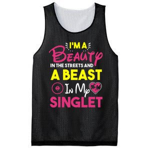 Beast In My Singlet Funny Wrestling Mesh Reversible Basketball Jersey Tank