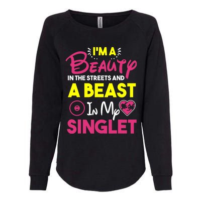 Beast In My Singlet Funny Wrestling Womens California Wash Sweatshirt