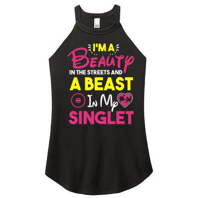 Beast In My Singlet Funny Wrestling Women’s Perfect Tri Rocker Tank