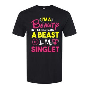 Beast In My Singlet Funny Wrestling Softstyle CVC T-Shirt