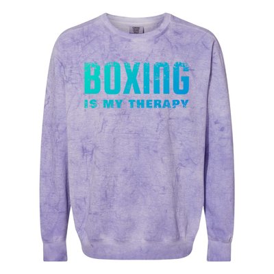 Boxing Is My Therapy Boxer Cool Gift Colorblast Crewneck Sweatshirt