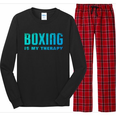 Boxing Is My Therapy Boxer Cool Gift Long Sleeve Pajama Set