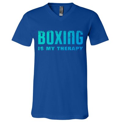 Boxing Is My Therapy Boxer Cool Gift V-Neck T-Shirt