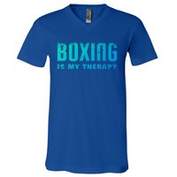 Boxing Is My Therapy Boxer Cool Gift V-Neck T-Shirt