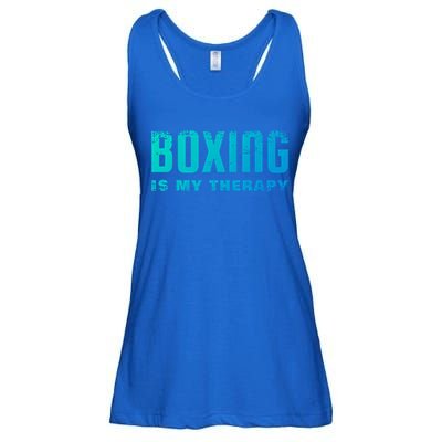 Boxing Is My Therapy Boxer Cool Gift Ladies Essential Flowy Tank