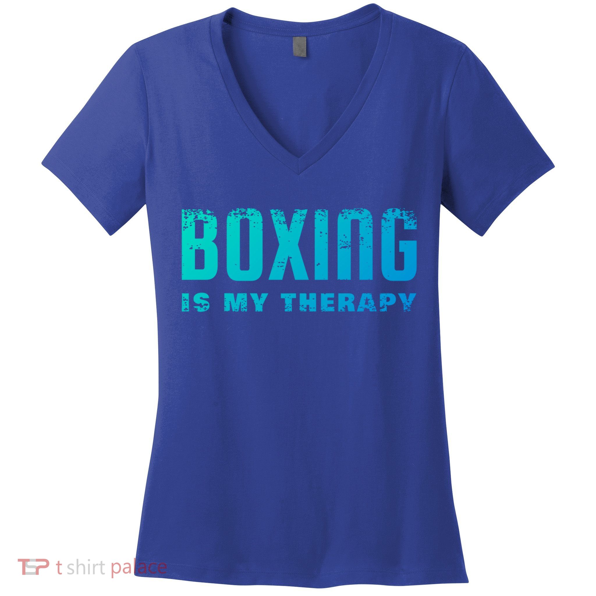 Boxing Is My Therapy Boxer Cool Gift Women's V-Neck T-Shirt