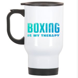 Boxing Is My Therapy Boxer Cool Gift Stainless Steel Travel Mug