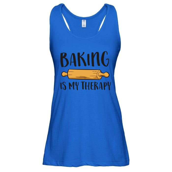 Baking Is My Therapy Funny Cookie Baking Baker Gift Ladies Essential Flowy Tank