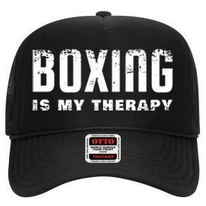 Boxing Is My Therapy Boxer Gift High Crown Mesh Back Trucker Hat