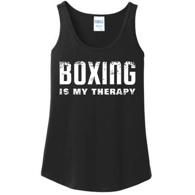 Boxing Is My Therapy Boxer Gift Ladies Essential Tank