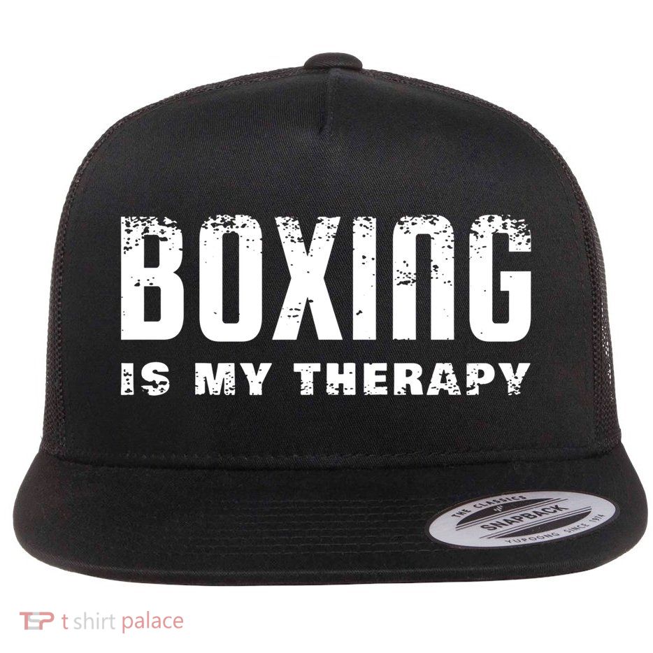 Boxing Is My Therapy Boxer Gift Flatbill Hat
