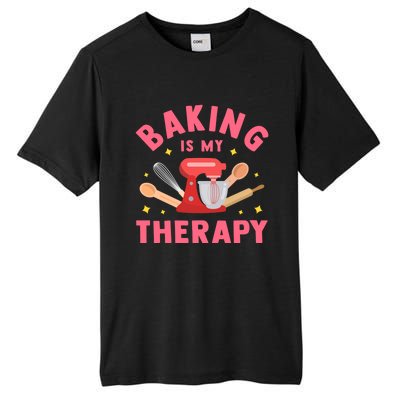 Baking Is My Therapy Funny Cooking Baker Bakery Pastry Funny Gift Meaningful Gif Tall Fusion ChromaSoft Performance T-Shirt