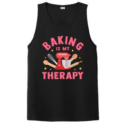 Baking Is My Therapy Funny Cooking Baker Bakery Pastry Funny Gift Meaningful Gif PosiCharge Competitor Tank