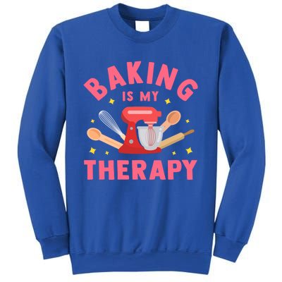 Baking Is My Therapy Funny Cooking Baker Bakery Pastry Funny Gift Meaningful Gif Sweatshirt