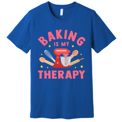 Baking Is My Therapy Funny Cooking Baker Bakery Pastry Funny Gift Meaningful Gif Premium T-Shirt