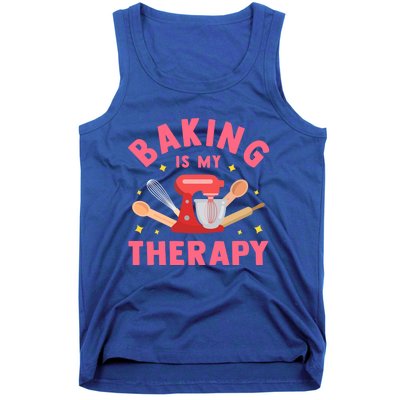 Baking Is My Therapy Funny Cooking Baker Bakery Pastry Funny Gift Meaningful Gif Tank Top