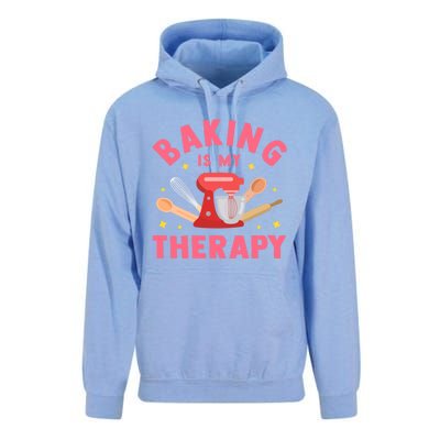 Baking Is My Therapy Funny Cooking Baker Bakery Pastry Funny Gift Meaningful Gif Unisex Surf Hoodie