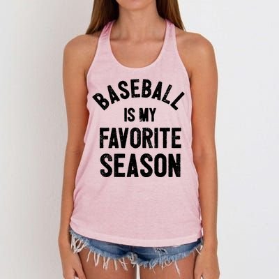 Baseball Is My Favorite Season Meaningful Gift Women's Knotted Racerback Tank