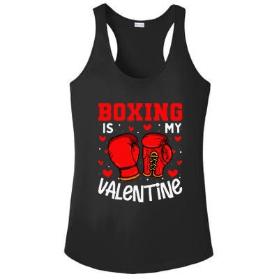 Boxing Is My Valentine Funny Sport Lover Ladies PosiCharge Competitor Racerback Tank