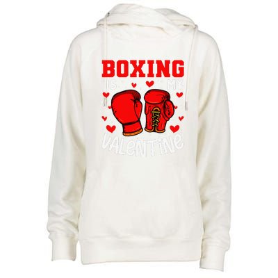 Boxing Is My Valentine Funny Sport Lover Womens Funnel Neck Pullover Hood