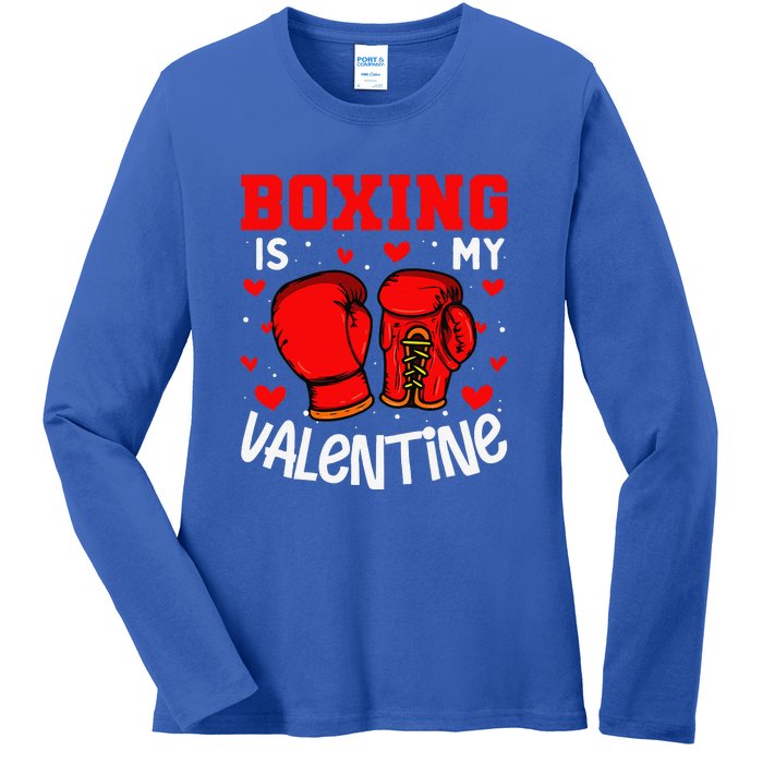 Boxing Is My Valentine Funny Sport Lover Ladies Long Sleeve Shirt