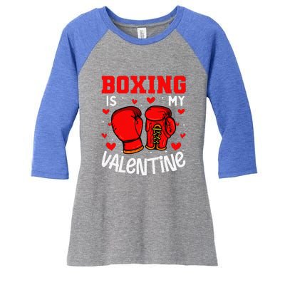 Boxing Is My Valentine Funny Sport Lover Women's Tri-Blend 3/4-Sleeve Raglan Shirt