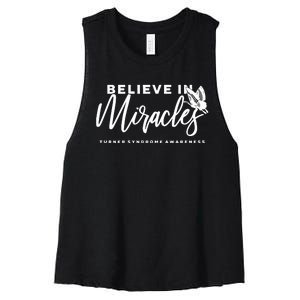 Believe In Miracles Turner Syndrome Awarenss Women's Racerback Cropped Tank