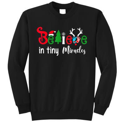 Believe In Magic Of Tiny Mistletoes NICU Nurse Christmas Sweatshirt