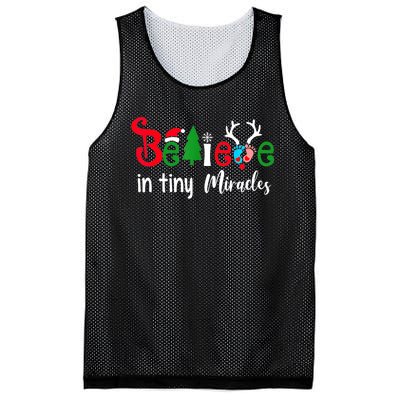 Believe In Magic Of Tiny Mistletoes NICU Nurse Christmas Mesh Reversible Basketball Jersey Tank