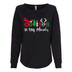 Believe In Magic Of Tiny Mistletoes NICU Nurse Christmas Womens California Wash Sweatshirt