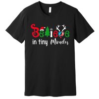 Believe In Magic Of Tiny Mistletoes NICU Nurse Christmas Premium T-Shirt